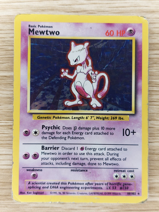 Pokemon 1999 Mewtwo Base Set Holo Rare 10/102 HP #2