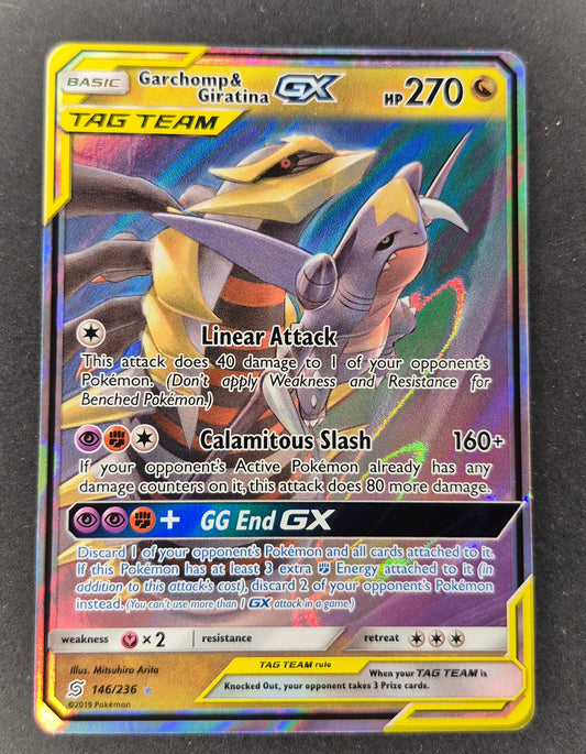 2019 Garchomp Giratina Tag Team GX Unified Minds Holo 146/236 Pokémon NM
