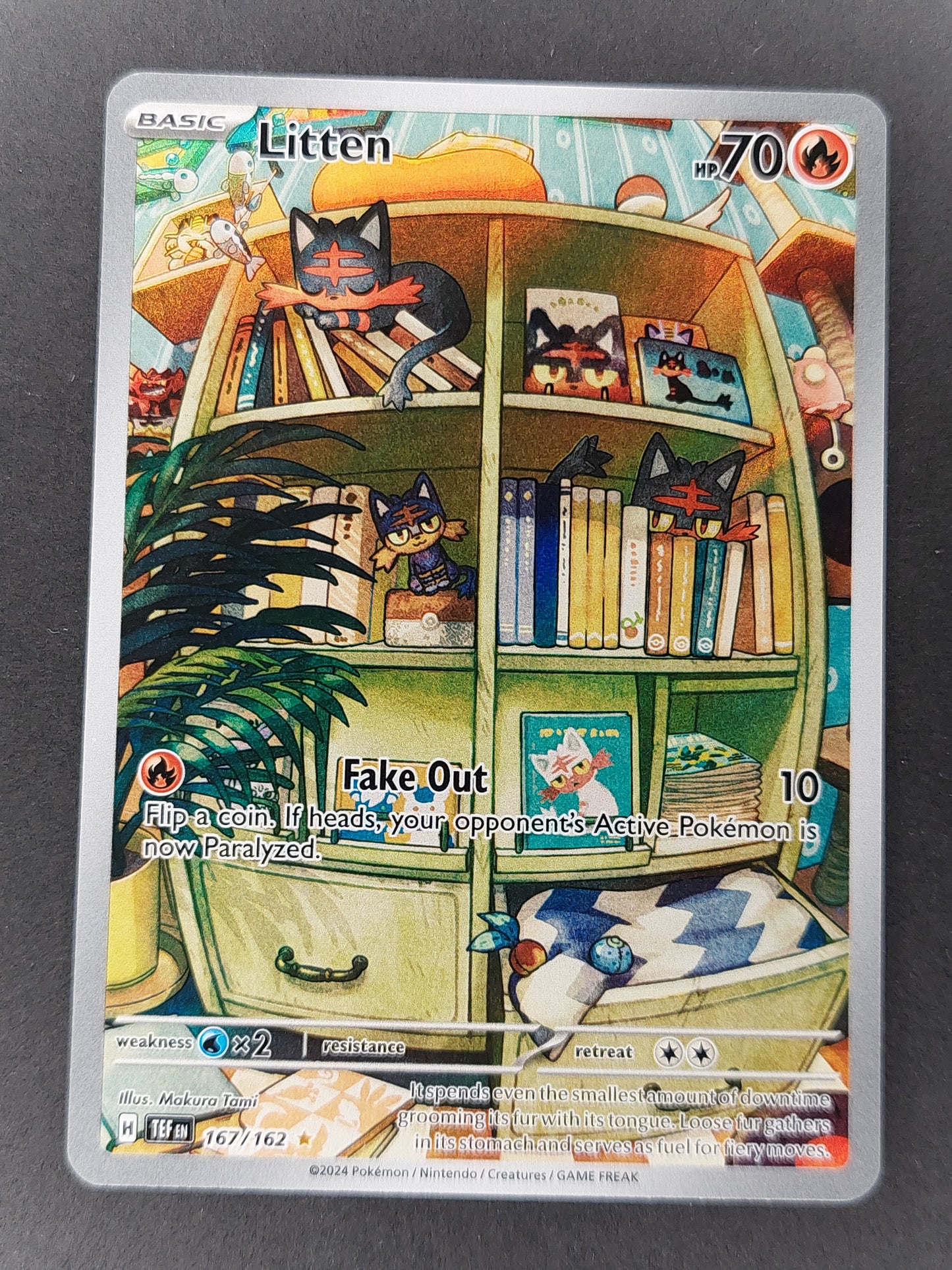 2024 Pokemon Litten Illustration Rare Temporal Forces 167/162
