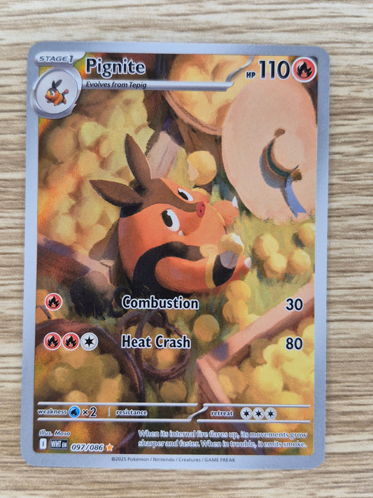 Pokemon TCG Pignite 097/086 Illustration Rare White Flare NM