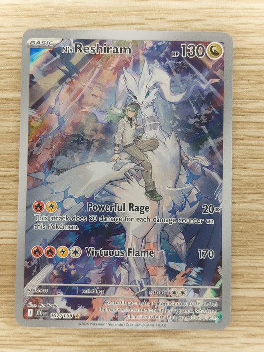 N's Reshiram 167/159 Journey Together Pokemon Card Illustration Rare Holo NM