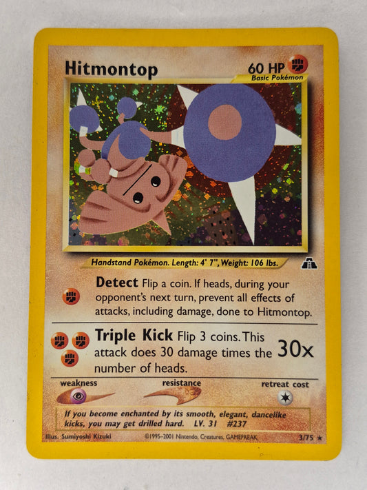 Hitmontop 3/75 Neo Discovery Holo Rare 2001 Pokemon Card LP/MP