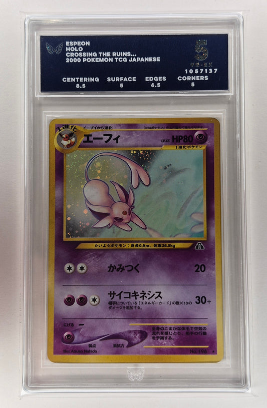 2000 Japanese Pokemon Crossing The Ruins #196 Espeon Holo ARK 5 PSA 6 VG-EX