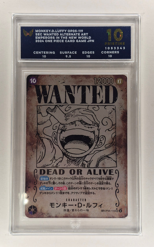 2024 One Piece OP09 JPN Wanted Alt Art #119 Monkey D. Luffy ARK PRISTINE 10 PSA 10