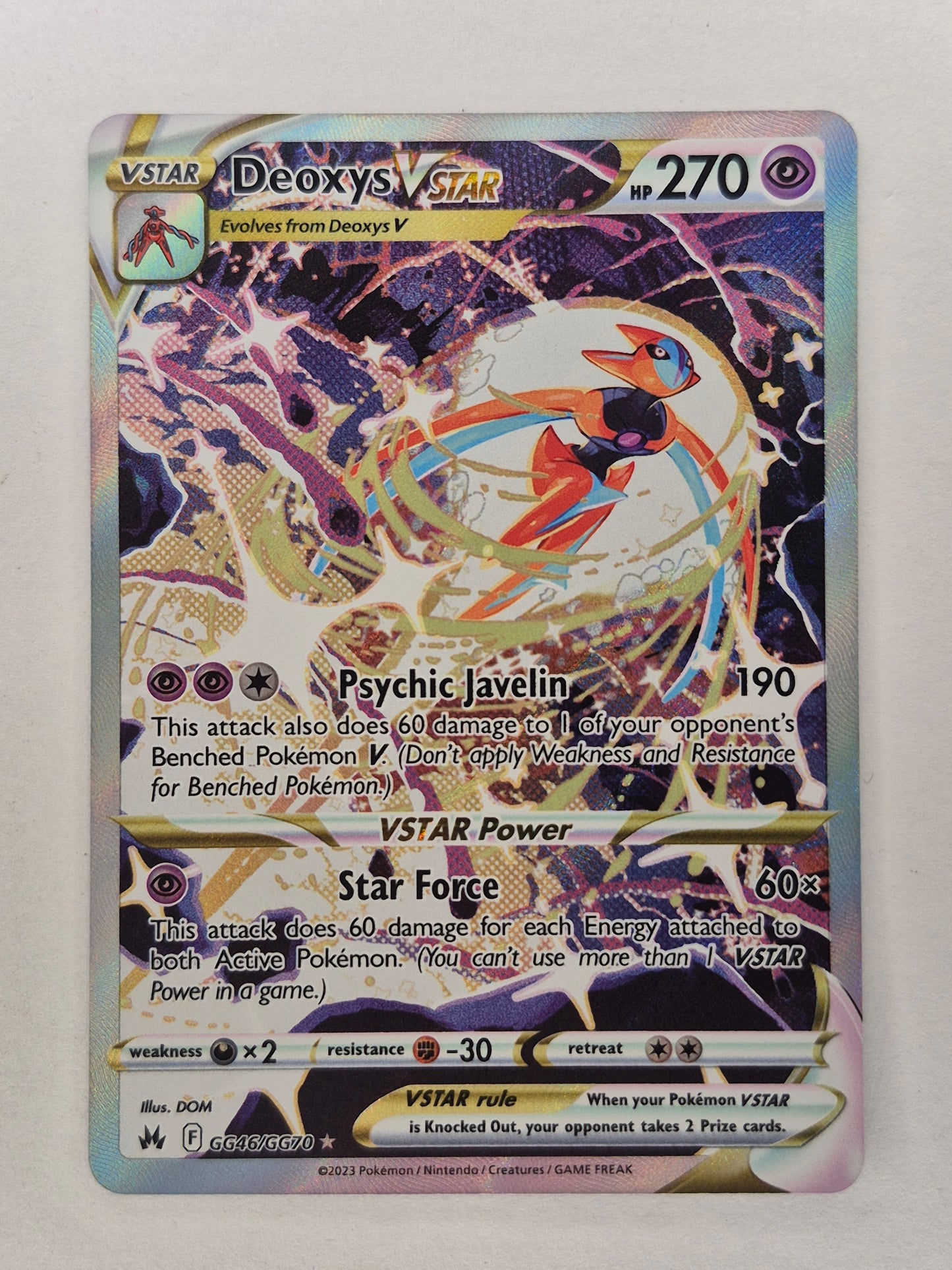 Deoxys Vstar - GG46/GG70 - Ultra Rare - Crown Zenith - Pokémon Card - NM
