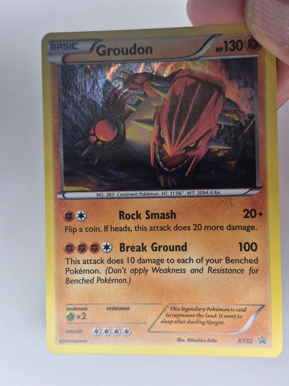 2015 Groudon (Cosmos Holo) Holo Pokémon XY Black Star Promo #XY52 LP