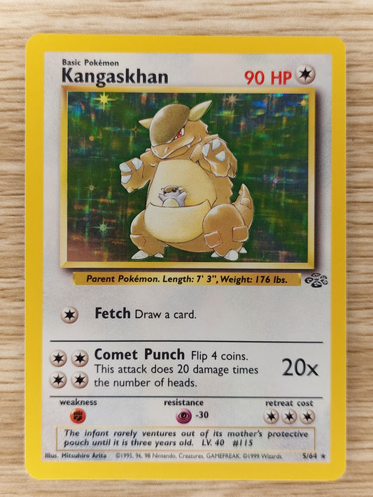 Pokemon 1999 Kangaskhan Jungle Holo Rare 5/64 LP #2
