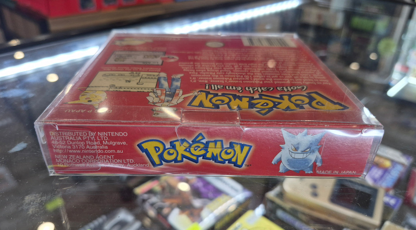 1998 Pokémon Red Version CIB with New Save Battery in Protector AUS PAL