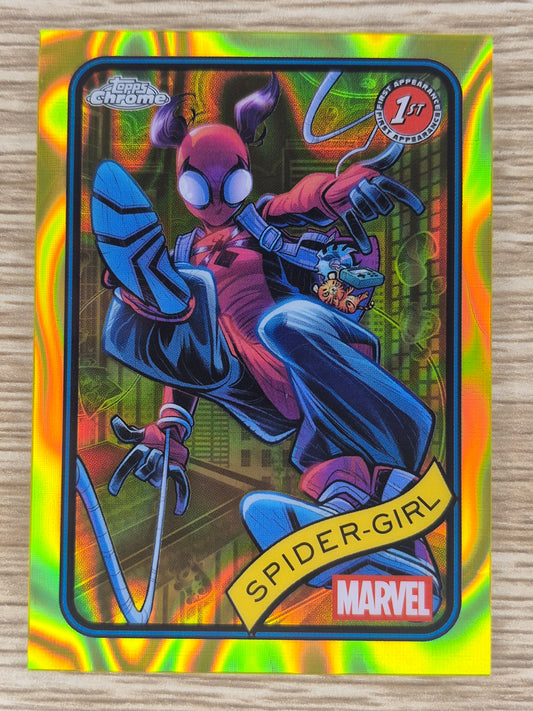 Marvel Topps Chrome 2025 Yellow Lava 1st Appearance Spider-Girl #143