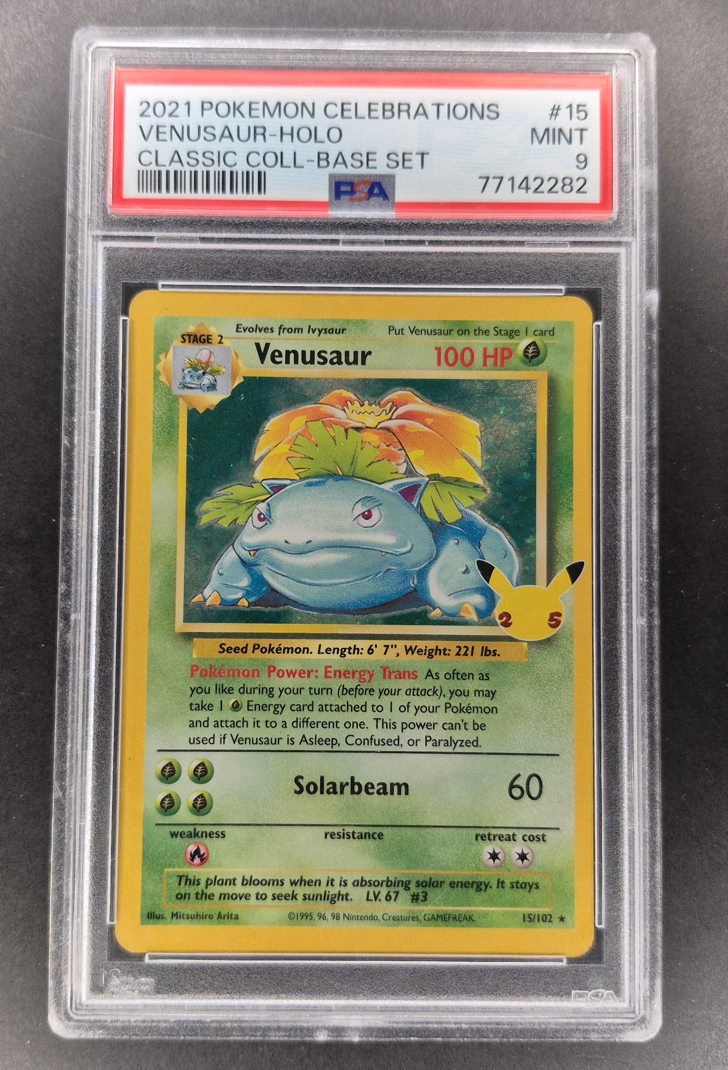 2021 Pokemon Celebrations Venusaur Holo 15/102 PSA 9