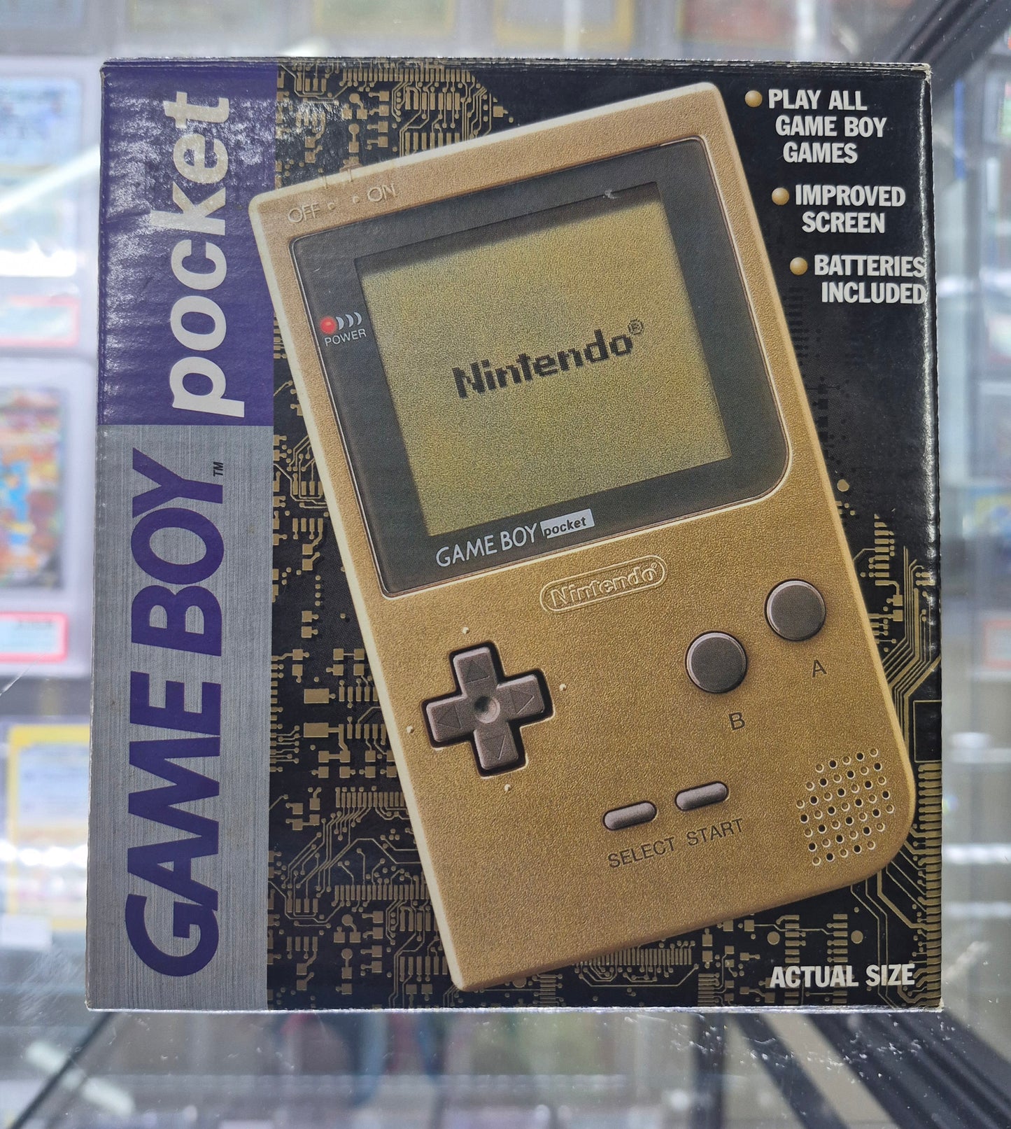 Nintendo Gameboy Pocket MGB-001 Console Gold HandHeld System Complete In Box(New Backlit Screen)