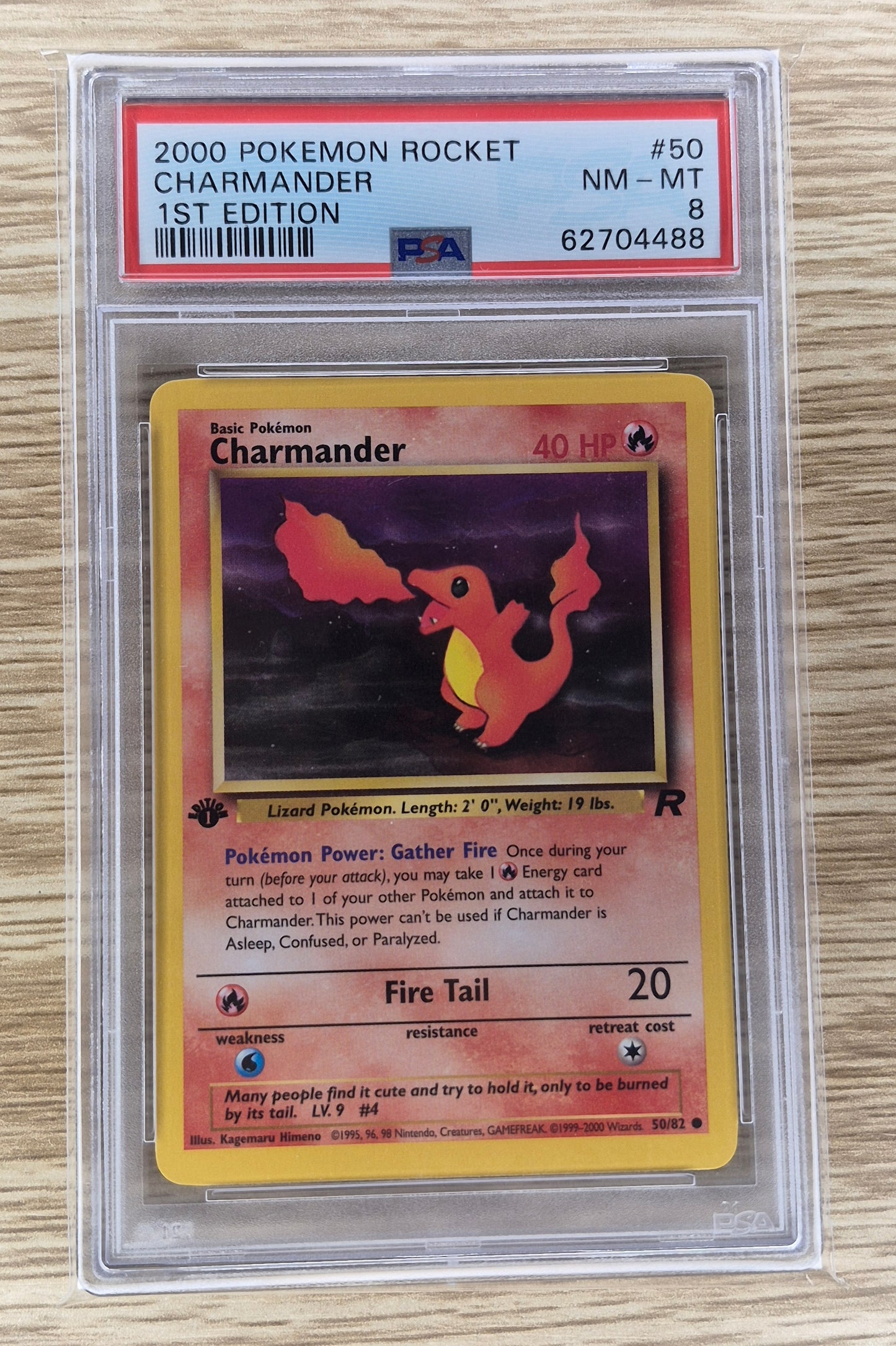 PSA 8 CHARMANDER 50/82 1st Edition Team Rocket WOTC - Pokemon Card 2000