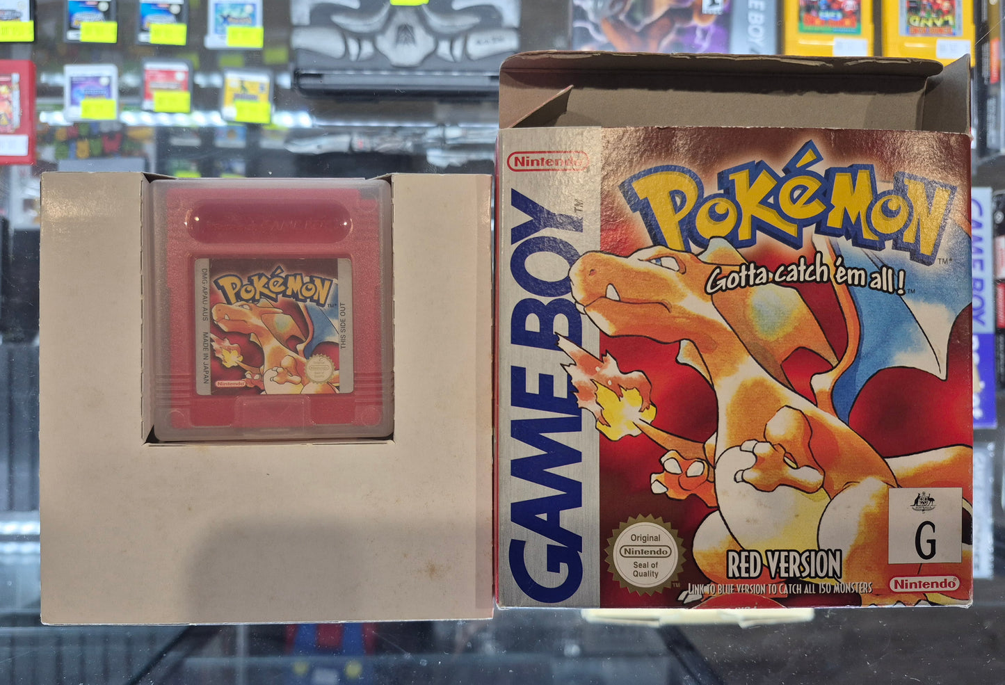 1998 Pokémon Red Version CIB with New Save Battery in Protector AUS PAL