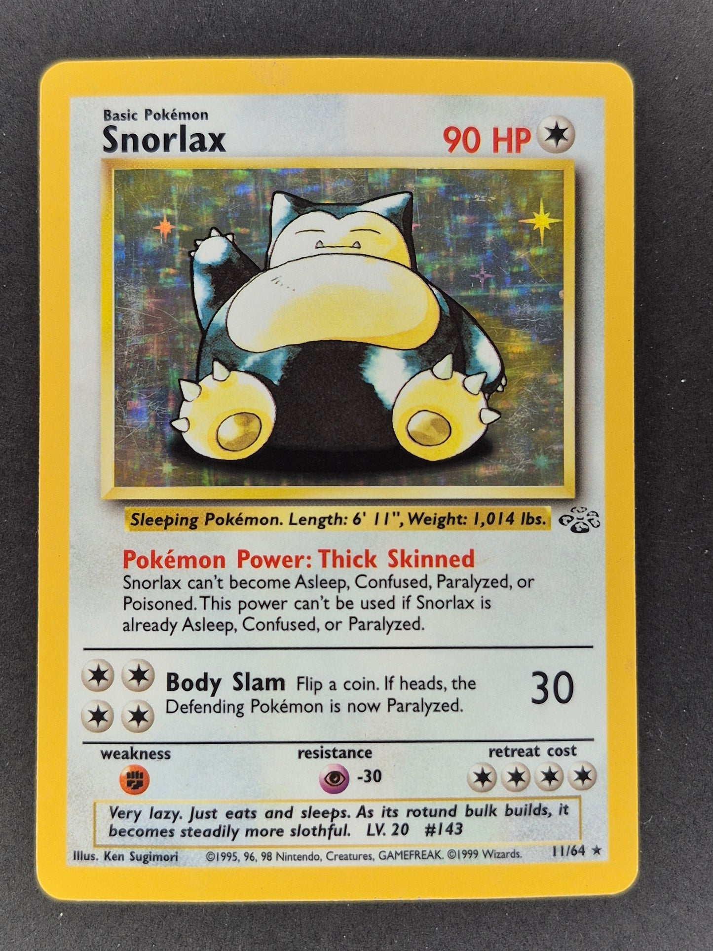 1999 WOTC Jungle 11/64 Snorlax Holo MP/HP