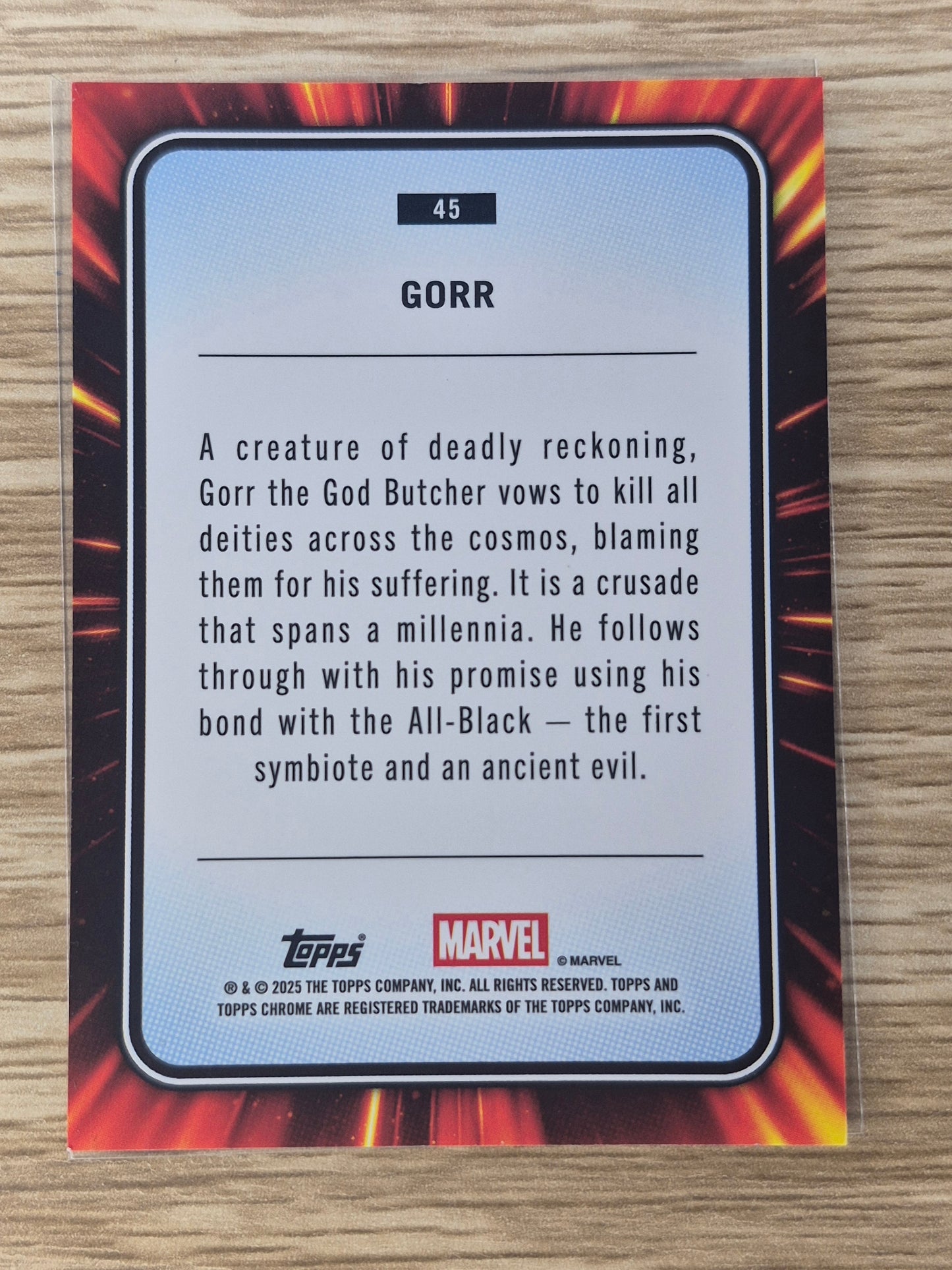 2025 Topps Chrome Marvel GORR Orange Lava Refractor 09/25 NR MT