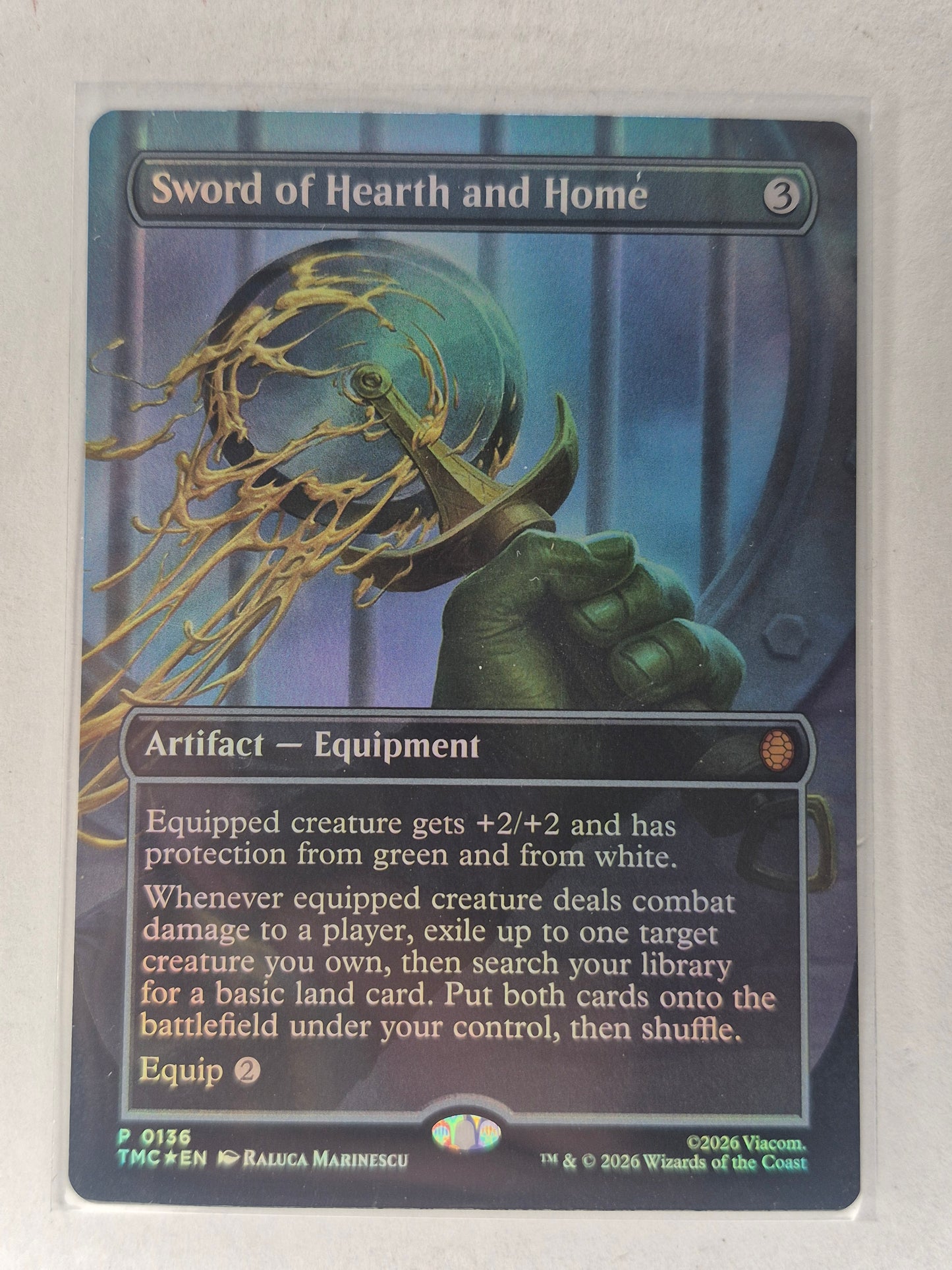 Sword of Hearth and Home(Borderless)136 promo Commander: Teenage Mutant Ninja Turtles Foil Mythic