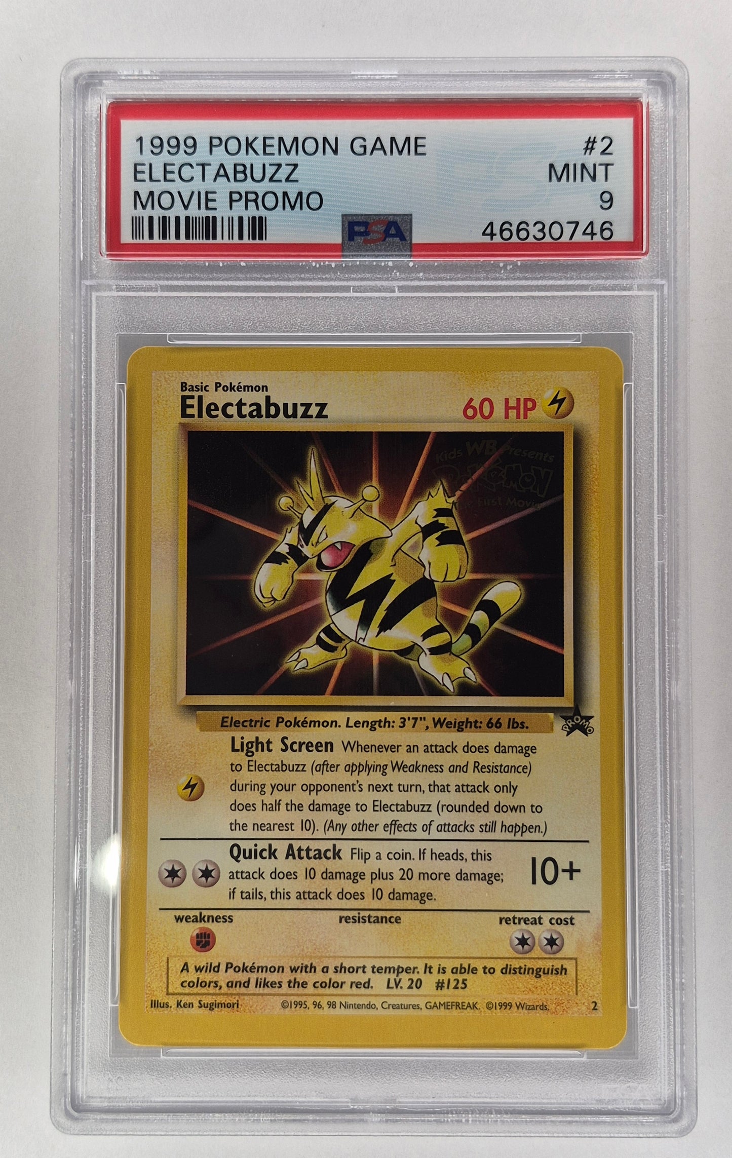 PSA 9 ELECTABUZZ #2 First Movie Black Star Promo 1999 - Pokemon Card WOTC