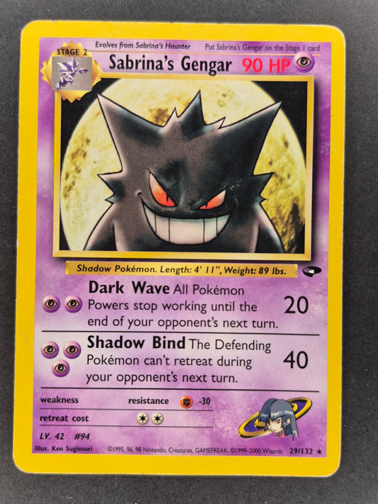 Sabrina’s Gengar 29/132 Gym Challenge Unlimited 2000 Pokemon Card Rare MP