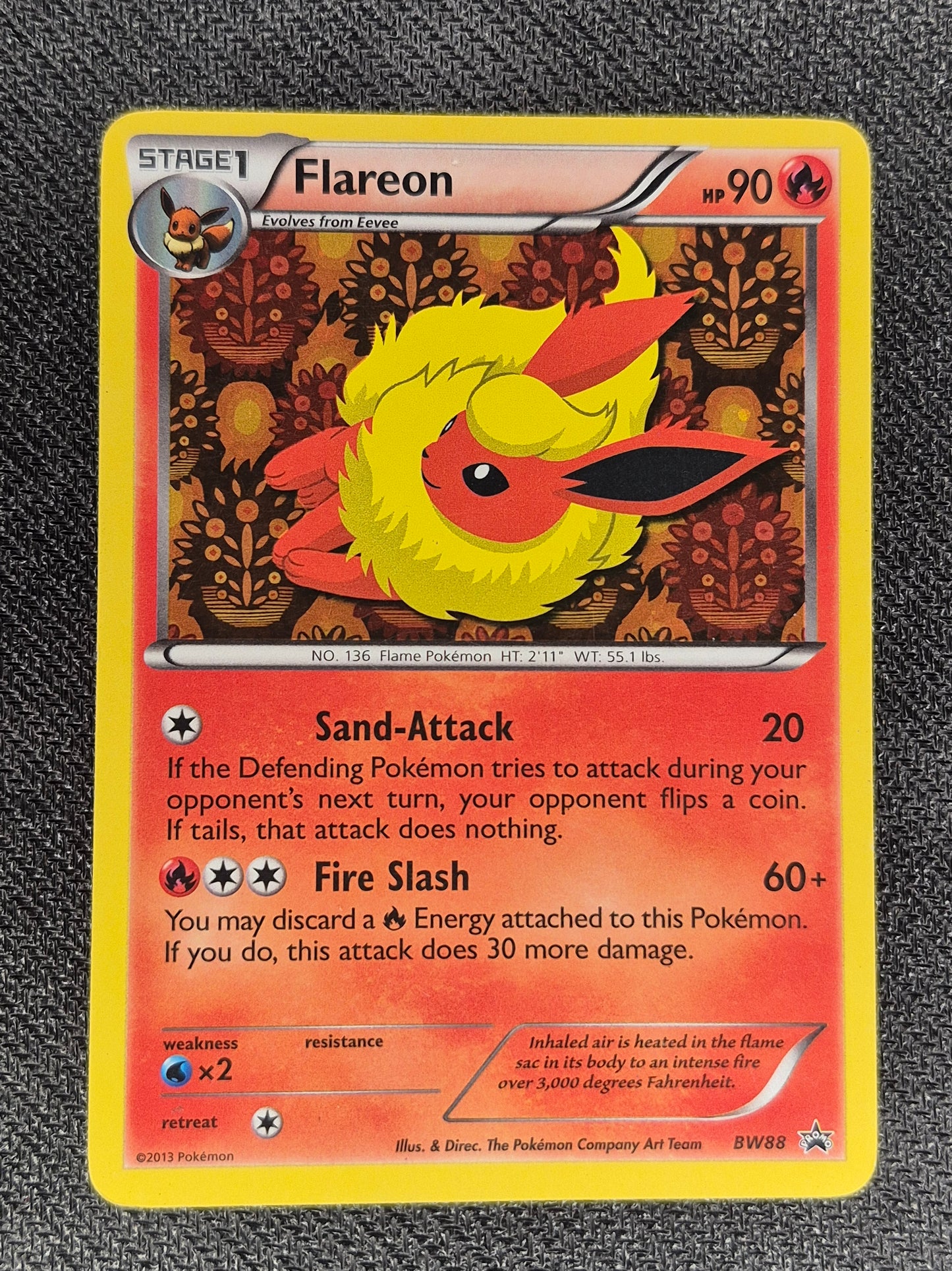 2013 POKEMON BLACK & WHITE PROMO BW88 FLAREON-HOLO SYLVEON COLLECTION LP/MP