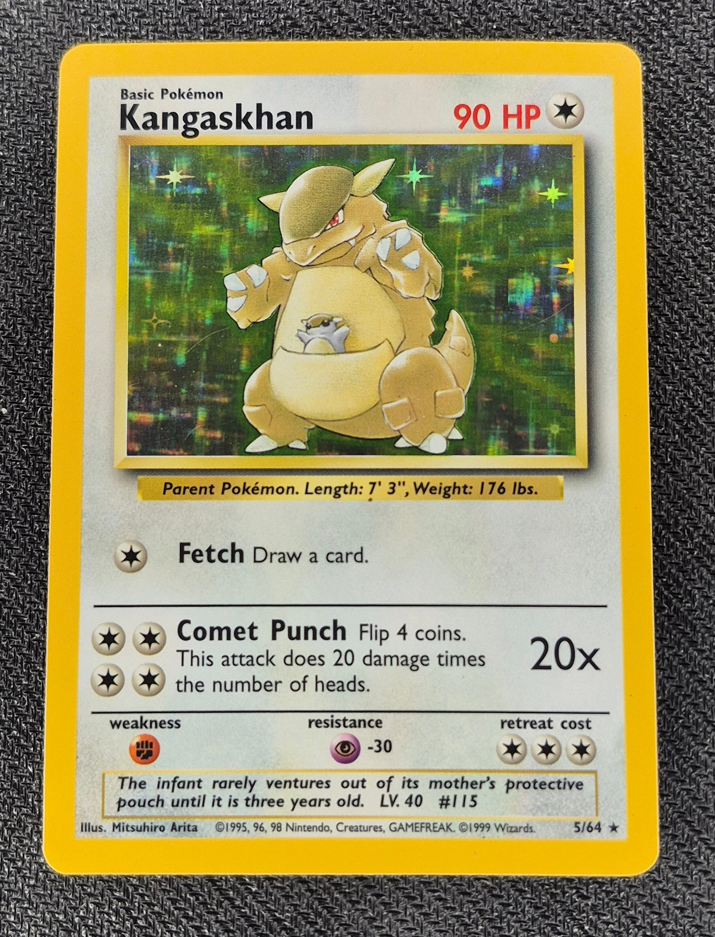 Pokemon 1999 Kangaskhan Jungle Holo Rare 5/64 MP