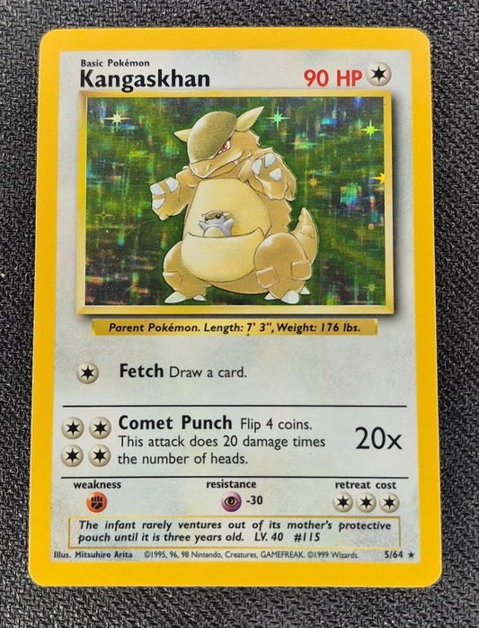 Pokemon 1999 Kangaskhan Jungle Holo Rare 5/64 MP