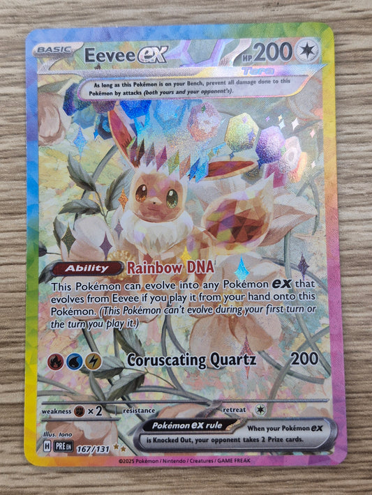 Eevee Ex 167/131 Prismatic Evolutions Special Illustration Rare Pokemon NR MT