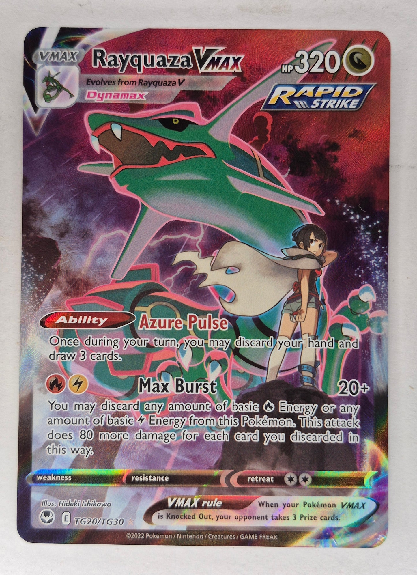 Pokemon Silver Tempest Rayquaza VMAX Trainer Gallery Alternate Art TG20/TG30 (DMG)