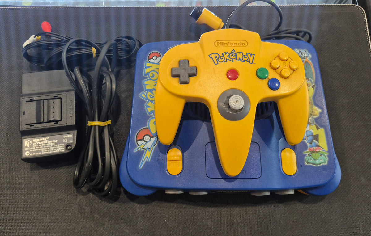 Nintendo N64 Pokemon Pokemaniac Limited Edition Console w Controller Tested