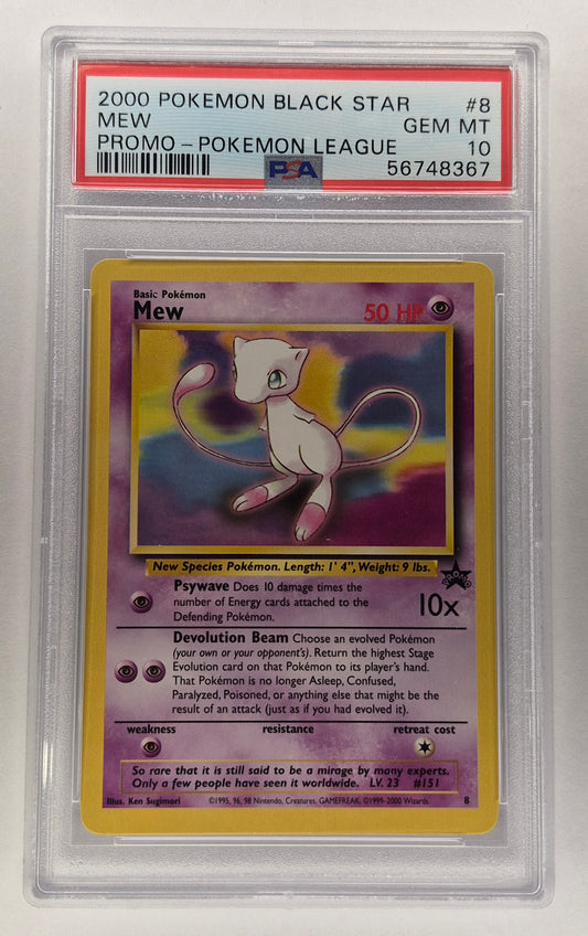 2000 Pokémon Black Star Promo #8 Mew Pokémon League PSA 10