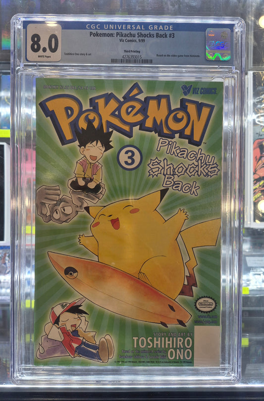 1999 Pokémon:Pikachu Shocks back #3 Viz Comics CGC 8