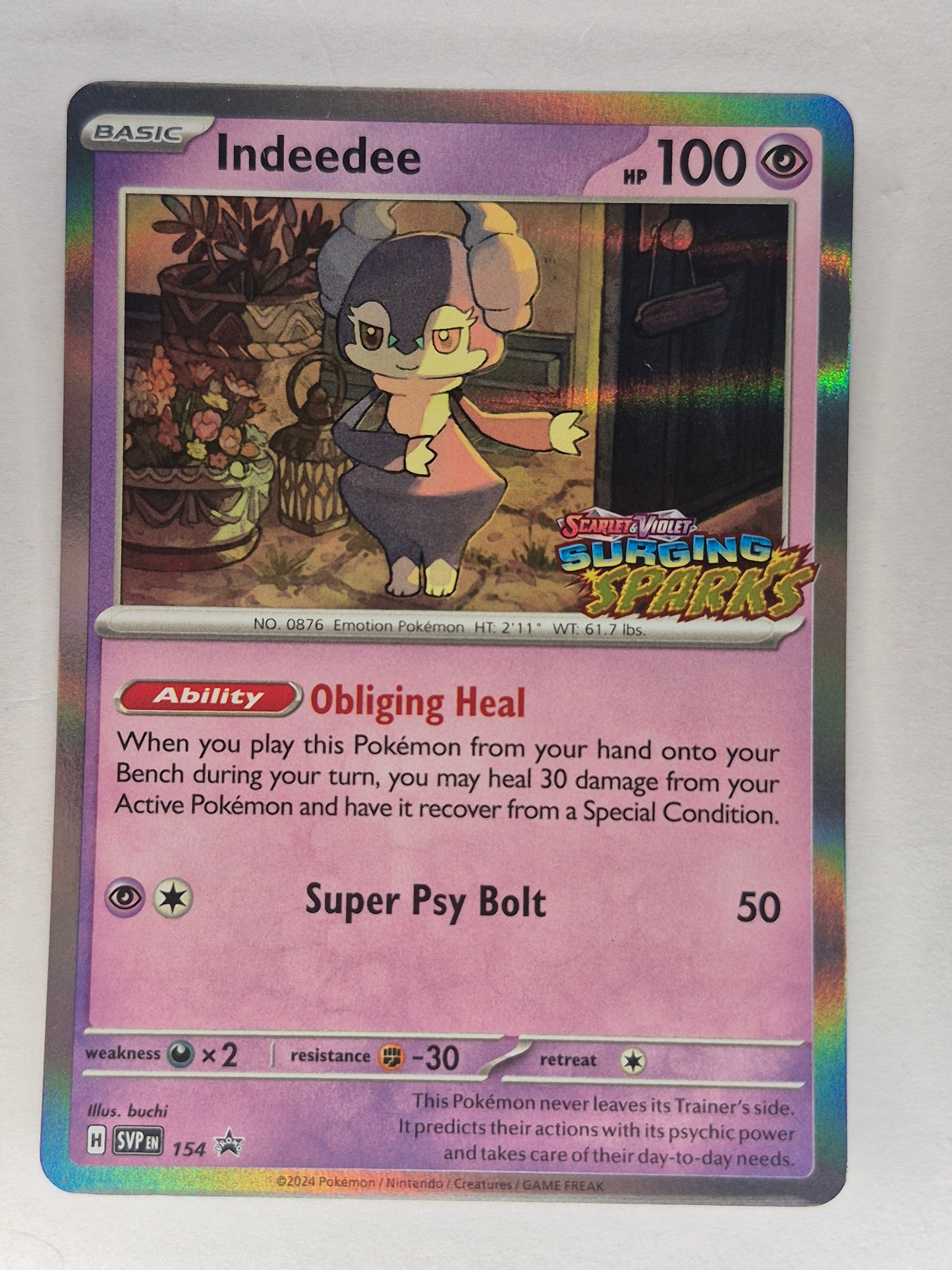Pokémon Scarlet & Violet Surging Sparks Indeedee Stamped SVP154 LP