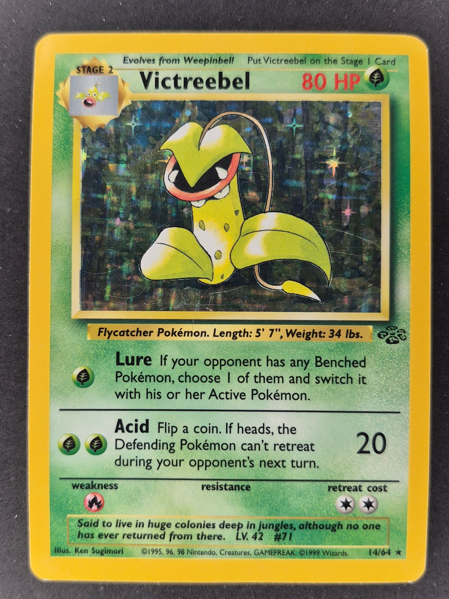 1999 WOTC Pokemon Jungle 14/64 Victreebel Holo MP