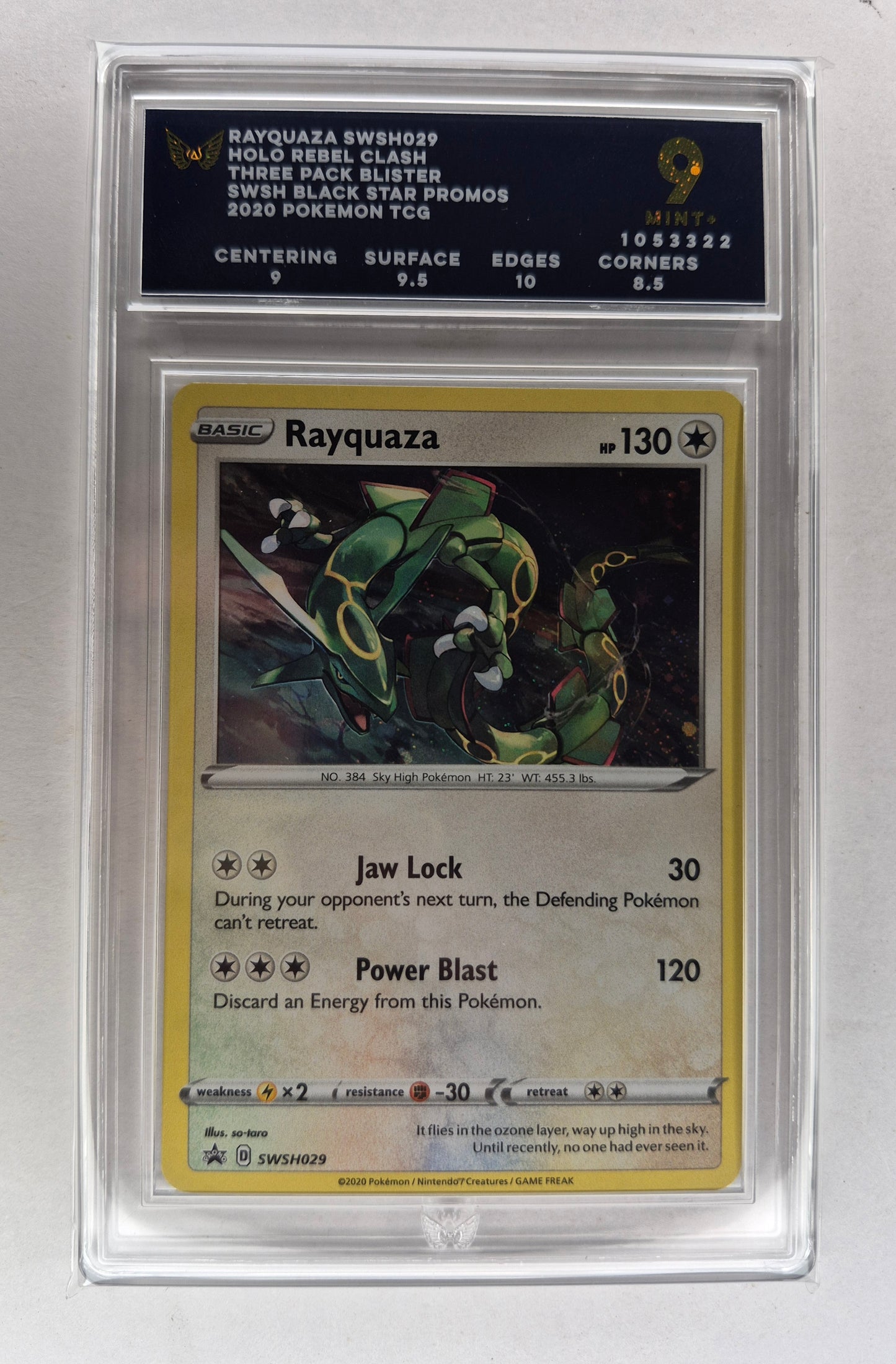 Rayquaza Holo 029 Triple Blisters Pack Swsh Black Star Promo Pokemon ARK 9 Mint