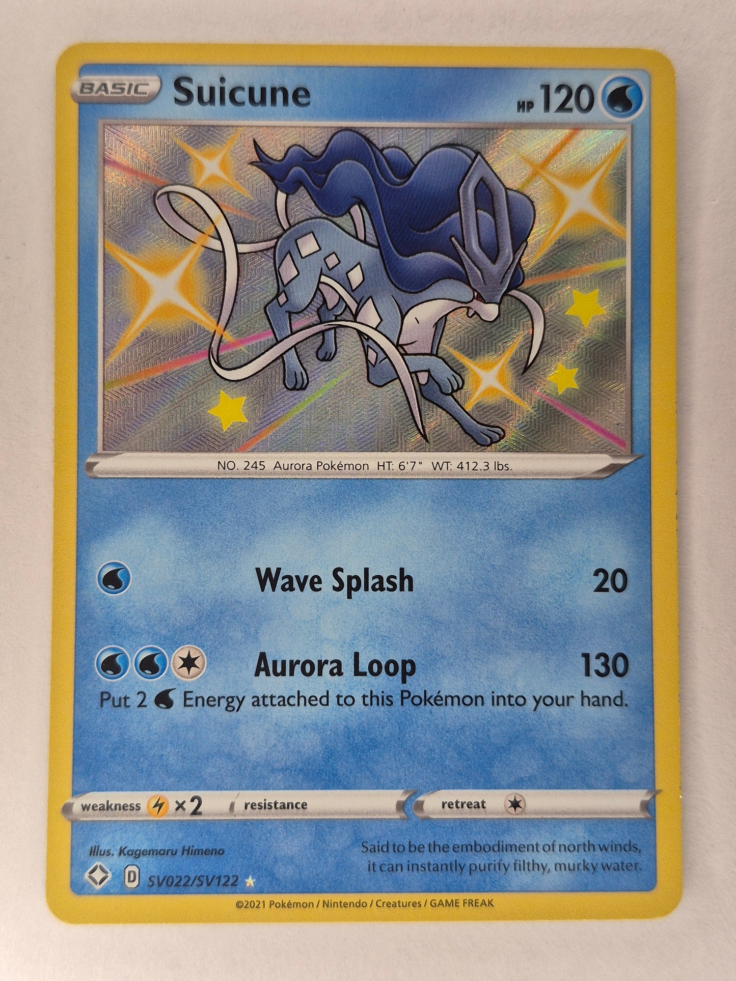 Suicune SV022/SV122 SWSH: Shining Fates Shiny Vault NM