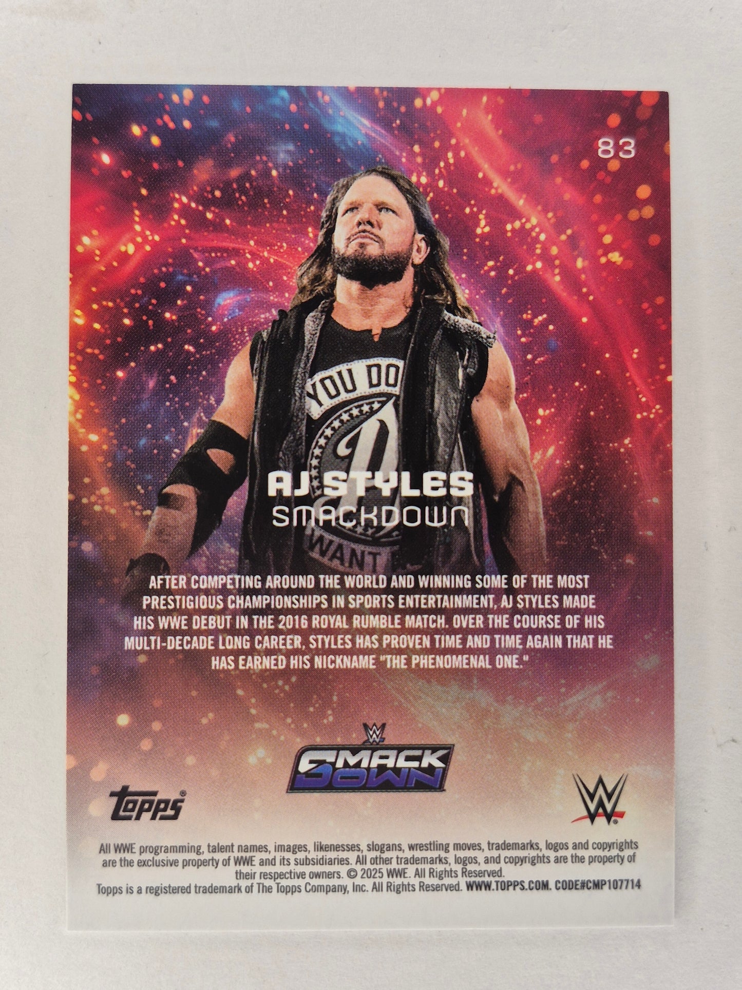 AJ STYLES 2025 TOPPS WWE UNIVERSE 159/175  Blue Pulsar