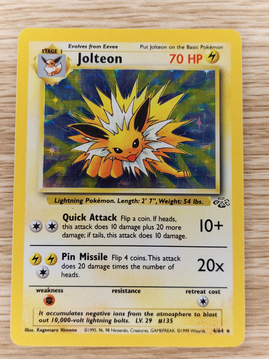Pokemon 1999 Jolteon Jungle Holo Rare 4/64 LP #2