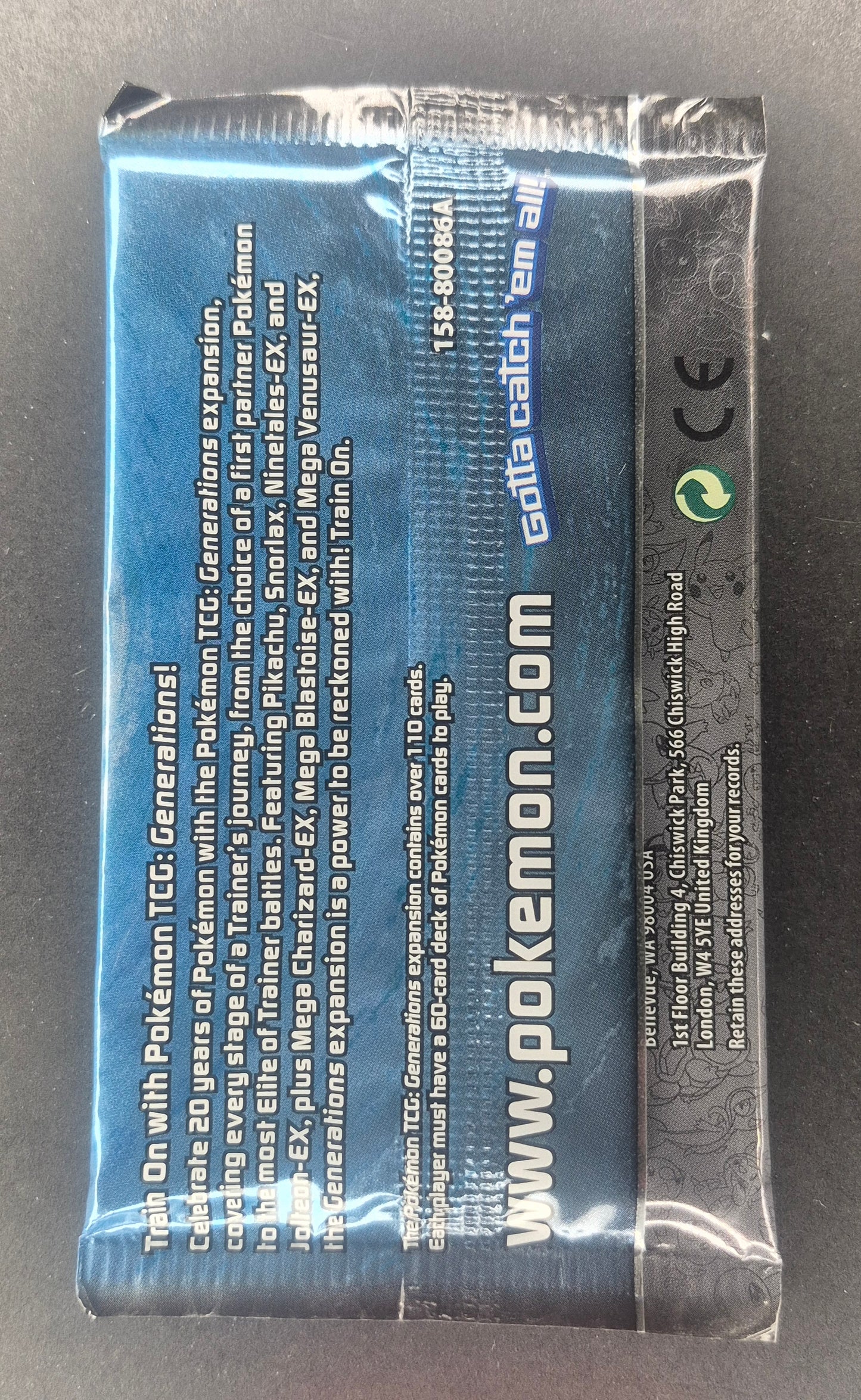 2016 Pokemon XY Generations Booster Pack Bulbasaur Art - 20th Anniversary Sealed .