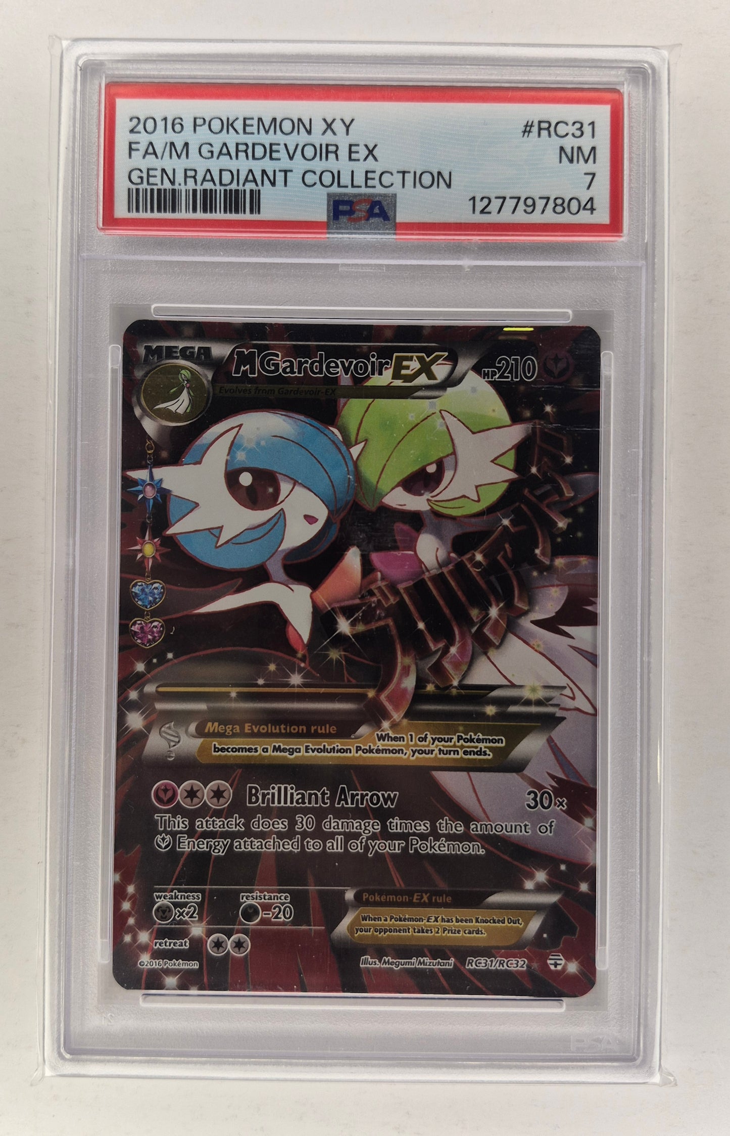 2016 Pokemon XY Full Art M Gardevoir Ex RC31 Radiant Collection PSA 7 NM