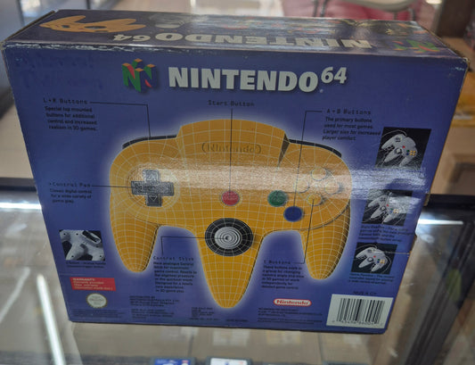 Nintendo N64 Yellow Controller In Box,Tested,no insert Box in Excellent Condition