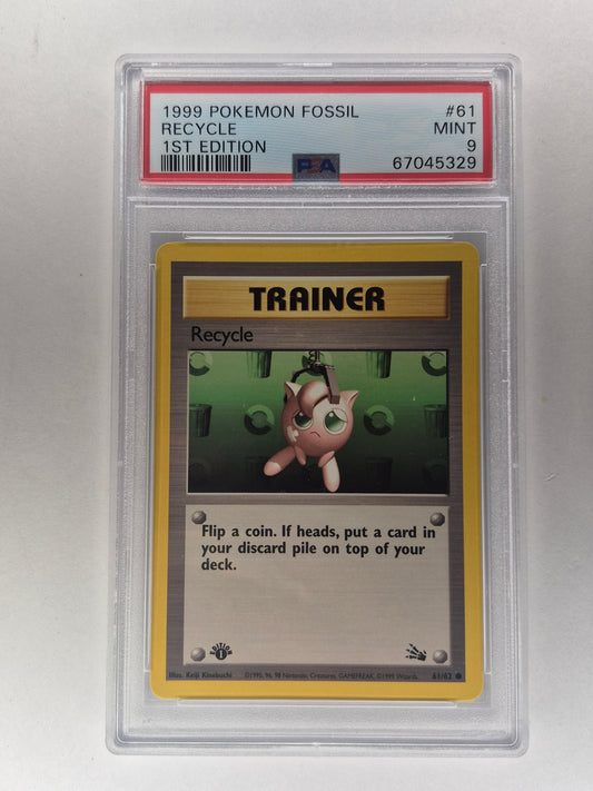 1999 Pokémon Fossil 61/62 Recycle 1st Edition PSA 9 MT