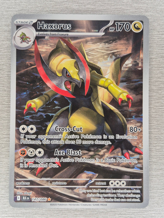 Haxorus 147/086 Illustration Rare Pokemon Scarlet & Violet Black Bolt