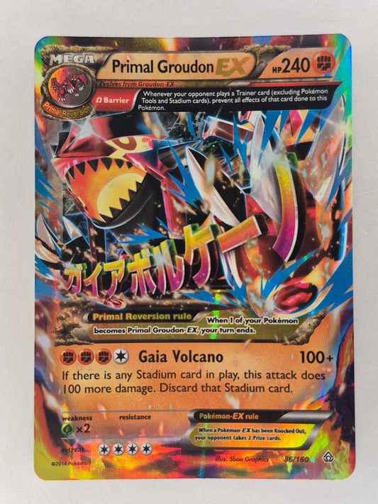 2014 Pokémon TCG XY: Primal Clash Primal Groudon EX 86/160 Ultra Rare Holo LP