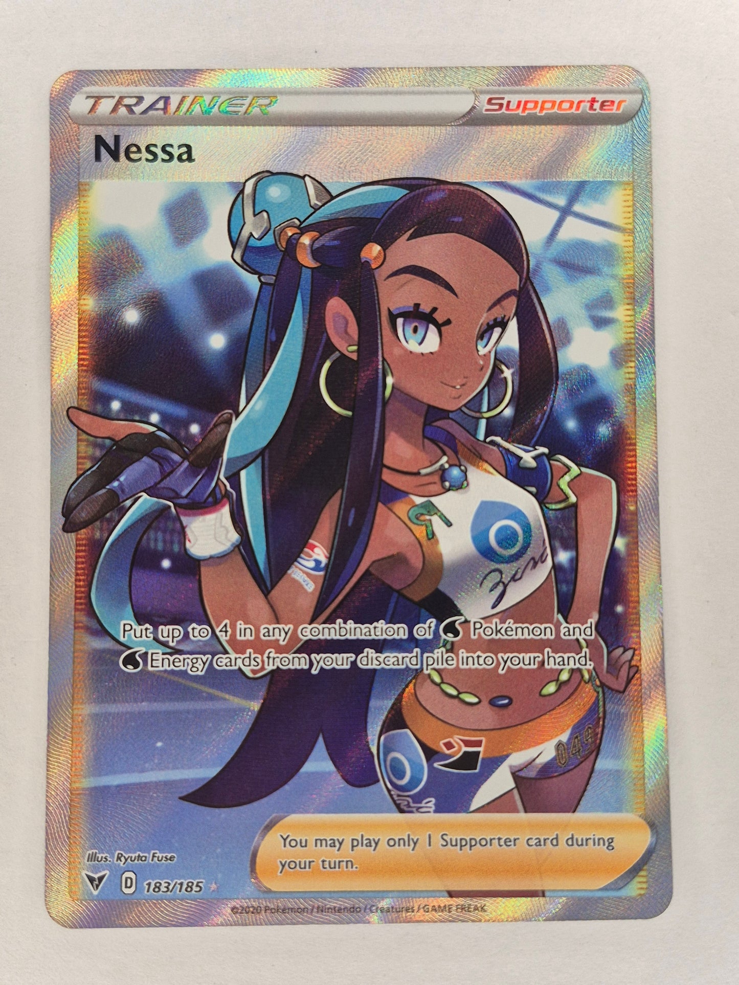 Pokemon  NESSA Ultra Rare 183/185 VIVID VOLTAGE Full Art NM