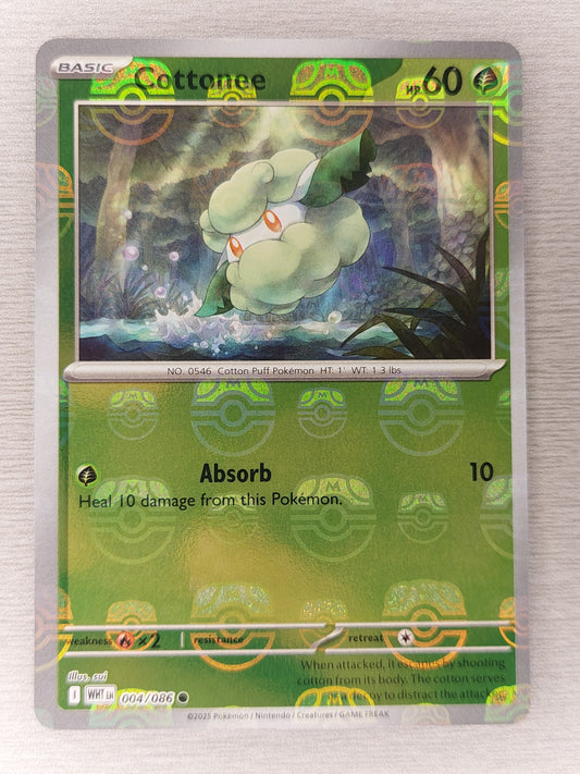 Pokemon 2025 Cottonee Master Ball White Flare 004/086