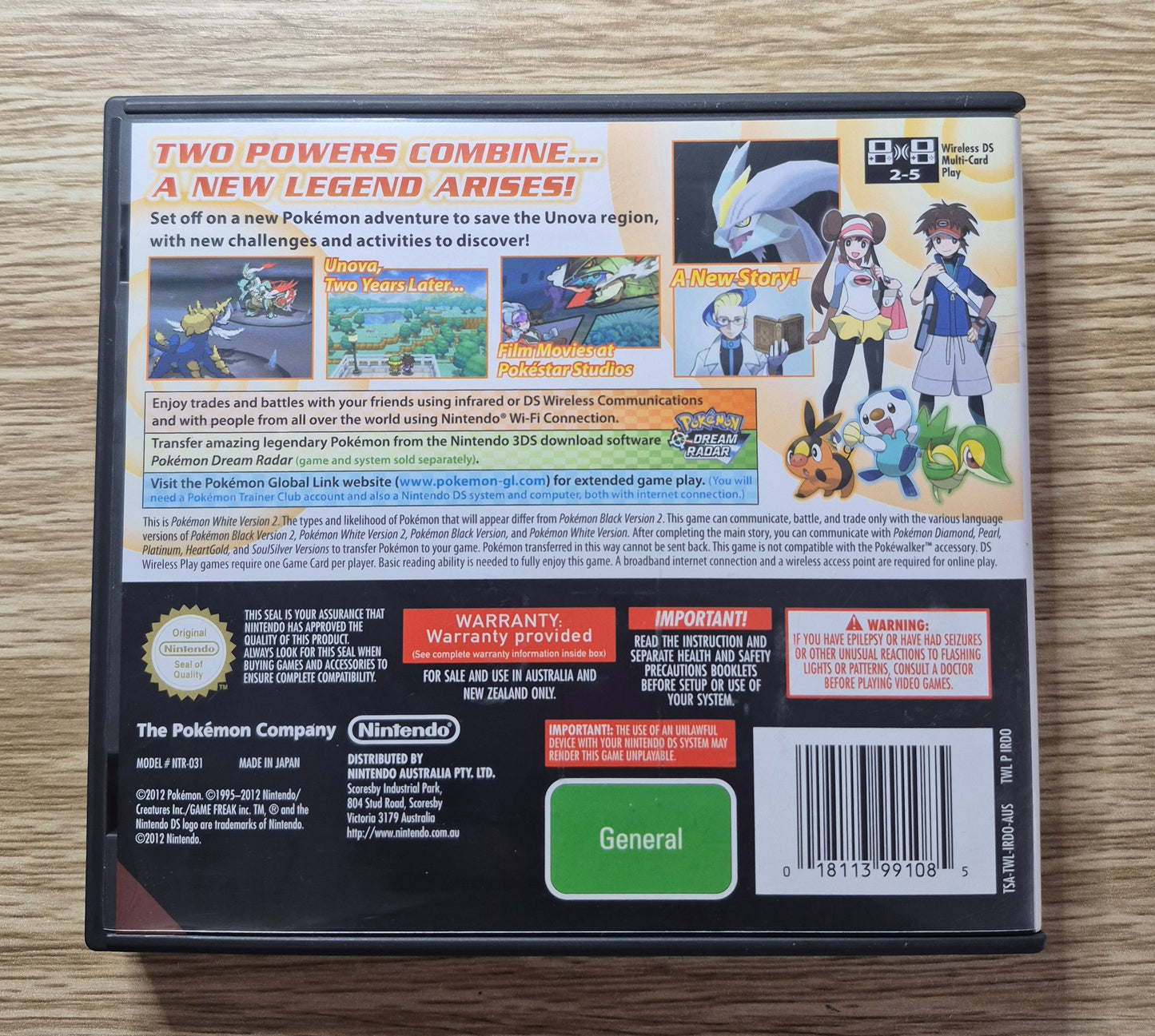 Pokemon: White Version 2 (DS, 2012) Game Boxed,Manual Tested & Fully Working