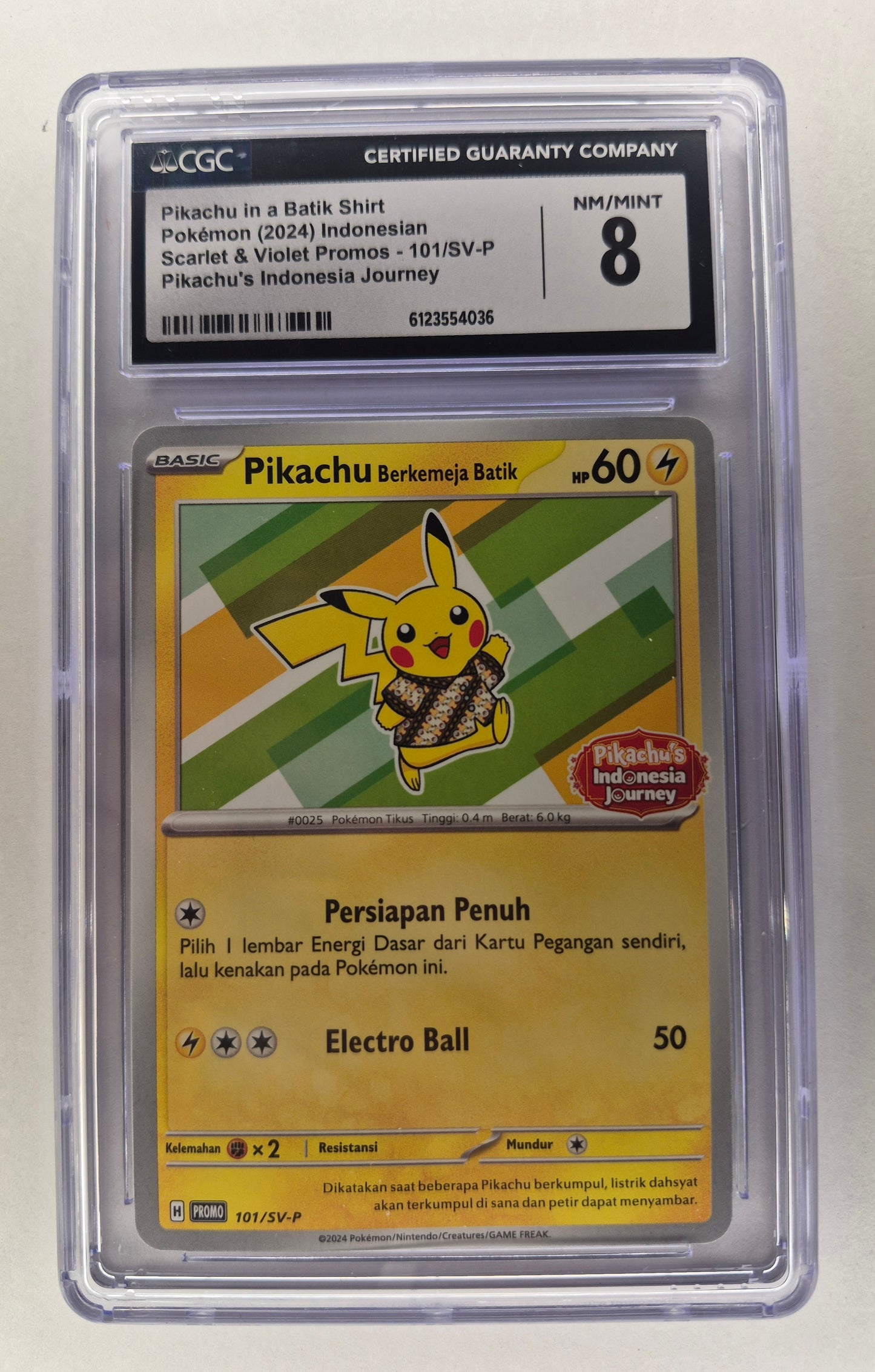 Pokemon Pikachu Batik Shirt Indonesian Journey Promo 101/SV-P  CGC 8 NM/MT