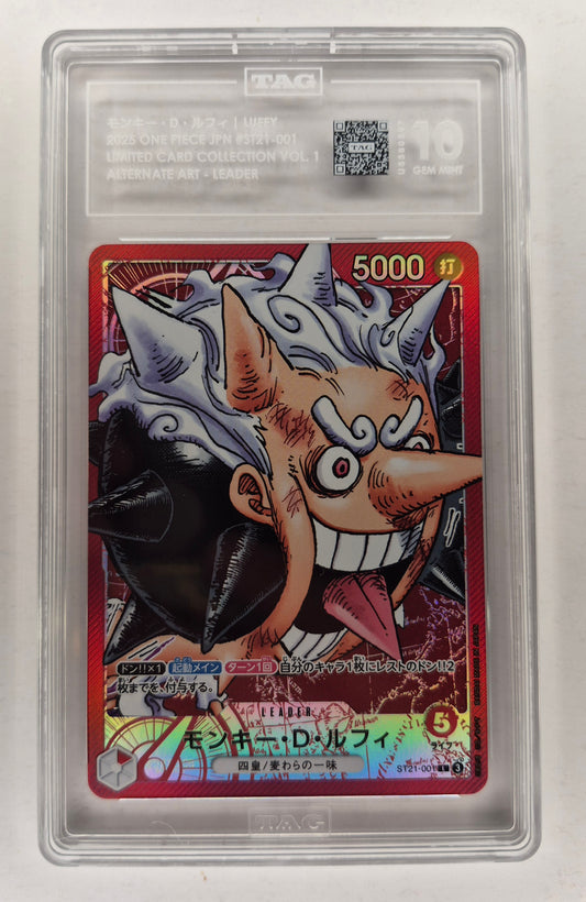 One-Piece Monkey D. Luffy L ST21-001 JPN Vol.1 Base Shop Alt  TAG 10