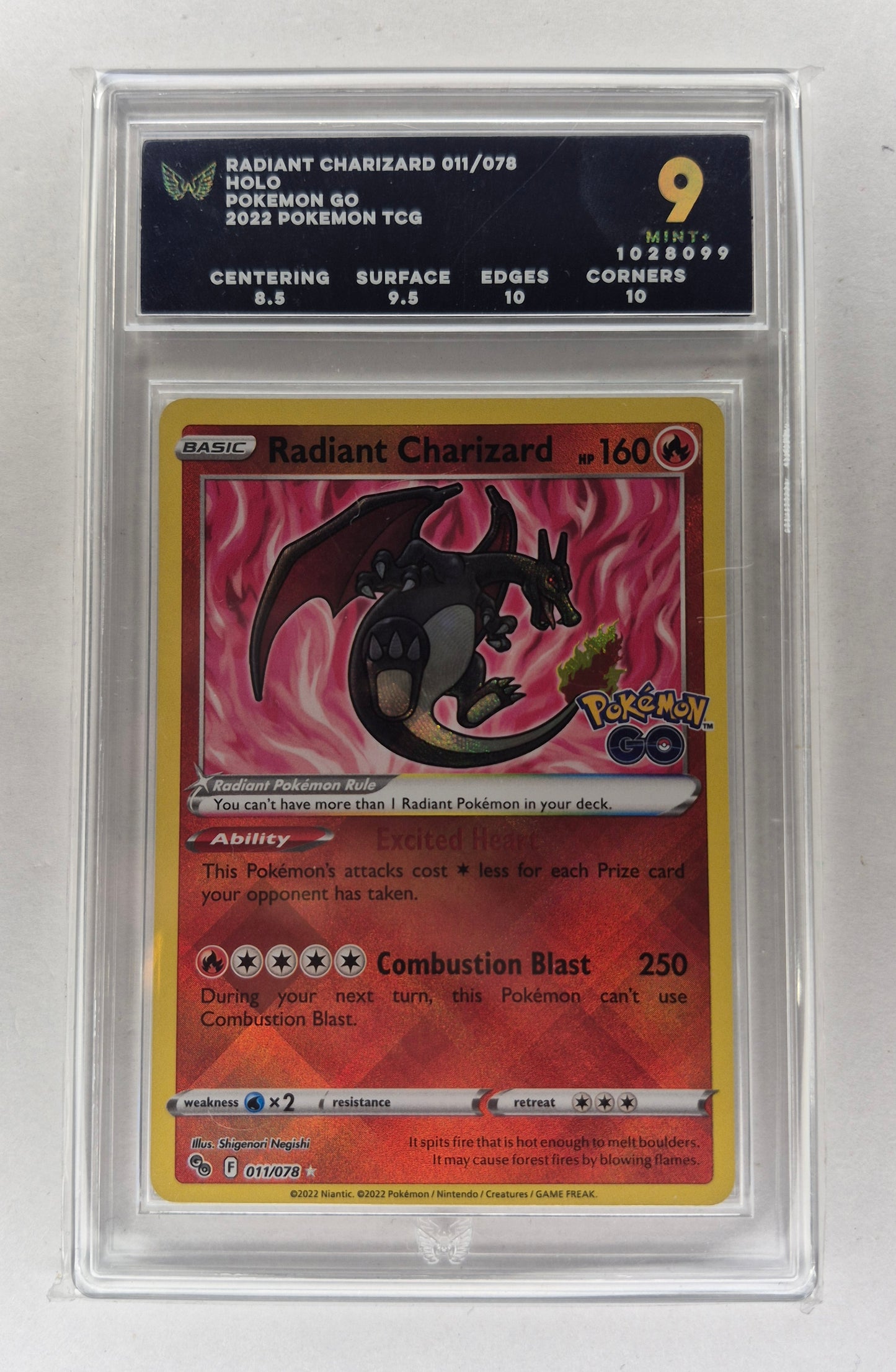 2022 Pokémon Go 011/078 Radiant Charizard ARK 9