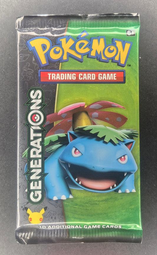 2016 Pokemon XY Generations Booster Pack Venusaur Art - 20th Anniversary Sealed .