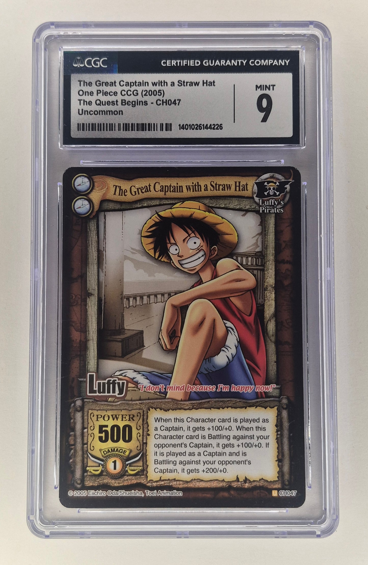 2005 One-Piece CH047 The Great Captain With A Straw Hat Non Holo CGC 9